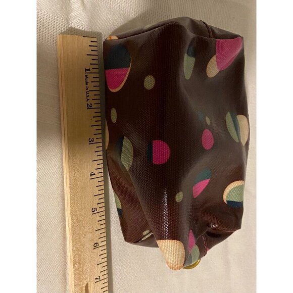 Fossil Polka Dot Cosmetic Bag Brown/Multicolor Vinyl - Picture 6 of 8